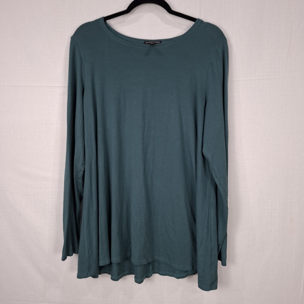 Eileen Fisher XL Top A Line Tunic Minimal‎ Basic Modest Stretch Jersey USA